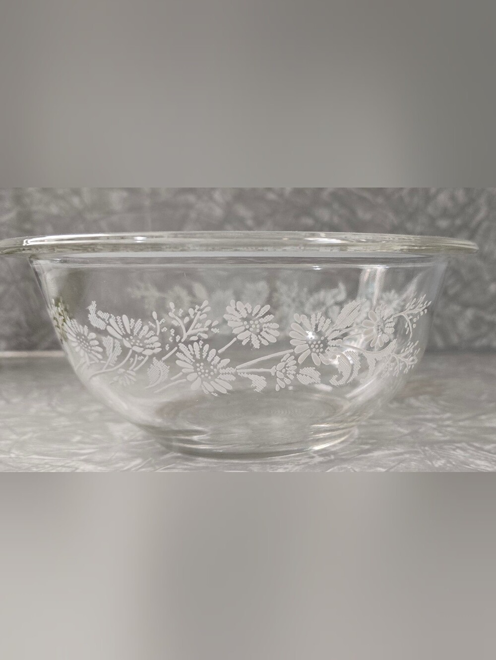 Pyrex Clear Colonial Mist White Lace Set Of 3 Mixing Bowls - Picture 11 of 14